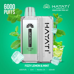 Hayati Infinity 6000 комплекта шушулки - 82P0147 Hayati Vape Review газиран лимон и мента