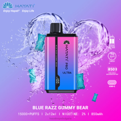 Hayati Pro Ultra за еднократна употреба 15000 впръсквания - 82P0194 Hayati Vape Liquid синьо разз гумено мече
